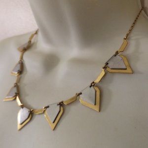 J. CREW Necklace Silver And Gold Tone Triangle Shape